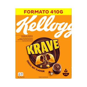 KELLOGG'S Cereales sabor avellana rellenos de chocolate, KELLOGG'S KRAVE 410 g.