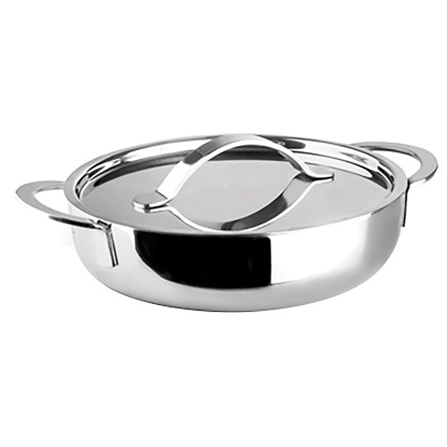 Cazuelita de acero inoxidable con tapa, 14 cm, Triply Natural, IBILI