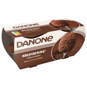 DANONE Mousse de textura ligera e inteso sabor a chocolate DANONE 4 x 60 g.