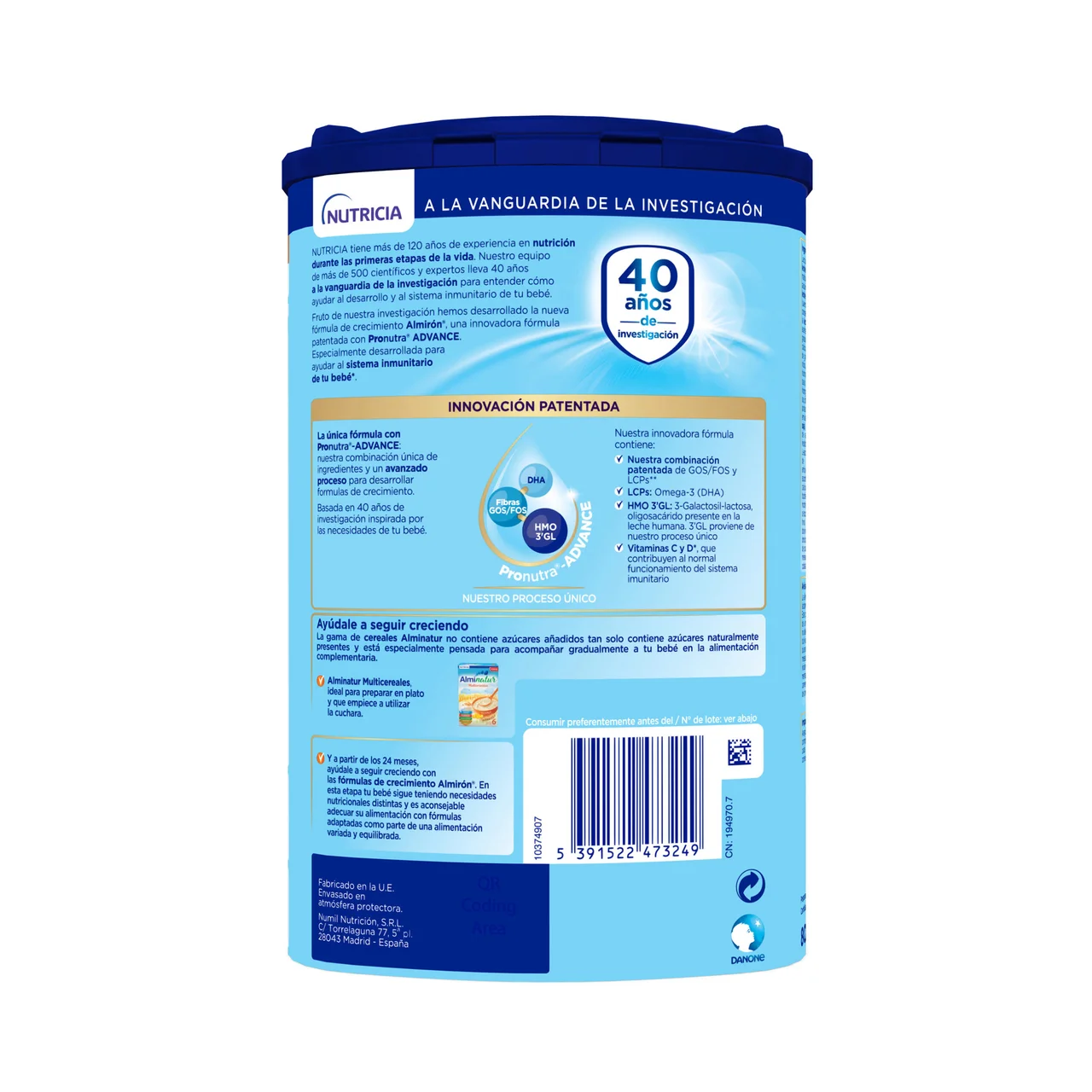 ALMIRÓN Leche (3) de crecimiento para bebés a partir de 12 meses ALMIRÓN Advance 3 800 g