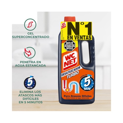 WC NET Desatascador de tuberías profesional TURBO 1 l.