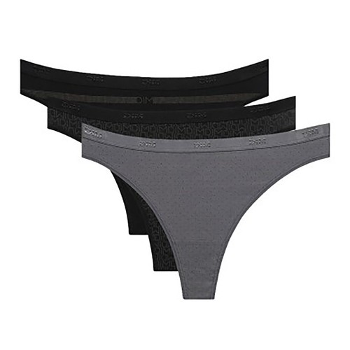 Pack 3 tangas fantasía DIM, color negro, talla 40/42