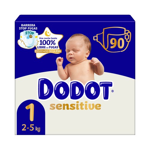 DODOT Sensitive Pañales talla 1 (2-5 kg) 90 uds.