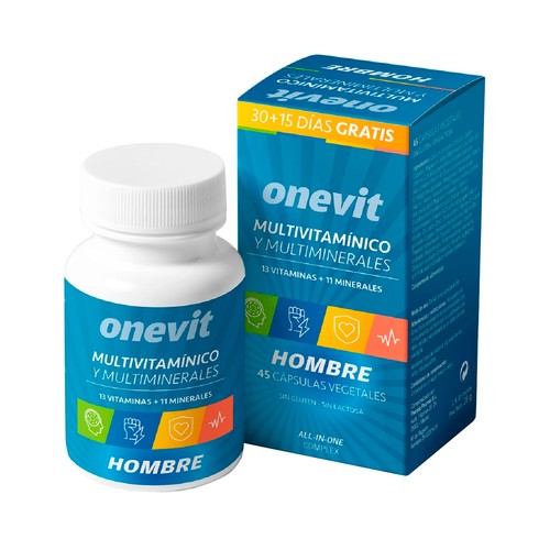 ONEVIT Multivitamínico (13) y multiminerales (11), para hombres 45 uds.
