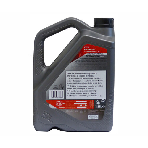 Aceite semi sintético para motores gasolina y diésel PRODUCTO ALCAMPO, 5 litros.