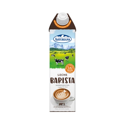 CENTRAL LECHERA ASTURIANA Barista Leche de vaca extra cremosa, especial café 1 l.