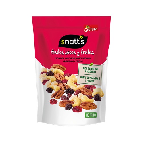SNATT"S Frutos secos con arándanos y cerezas SNATT"S GREFUSA,  bolsa 120g