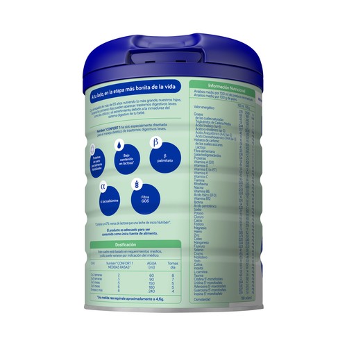 NUTRIBÉN Confort Leche (1) de inicio de fácil digestión, para lactantes a partir del primer día 800 g.
