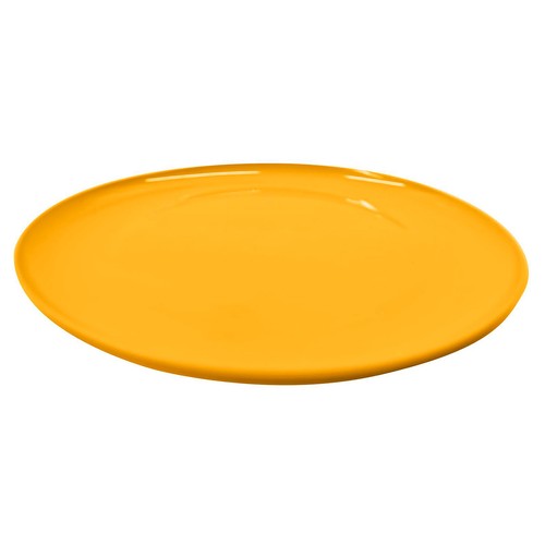 Plato llano reutilizable 25cm, color amarillo, ACTUEL