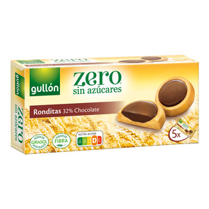 Imagen de GULLÓN Zero Galleta recubierta de chocolate negro sin azúcares 186 g.