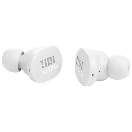 Auriculares bluetooth tipo intraditivo JBL Tune 130 NC con micrófono, cancelación de ruido, estuche de carga, color blanco.