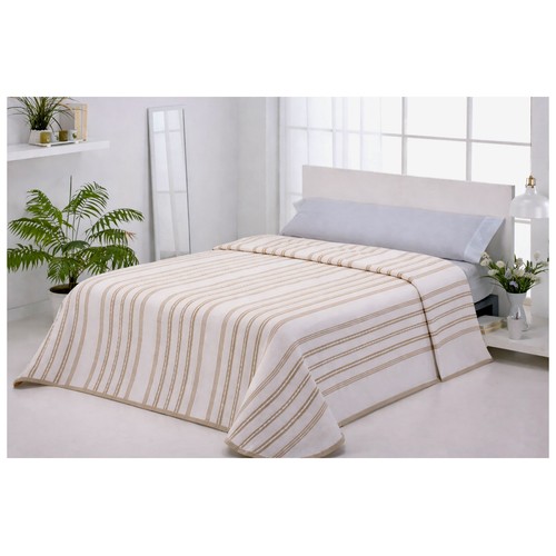 Colcha de piqué de rayas 90cm 50% Algodón 50% Poliéster. PETUNIAS HOME