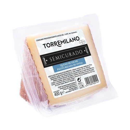 Queso semicurado de leche pasteurizada de oveja COVAP 400 g.