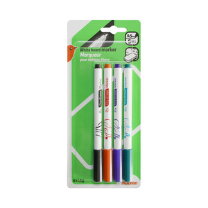 Imagen de 4 Marcadores Pizarra Blanca Finos ALCAMPO