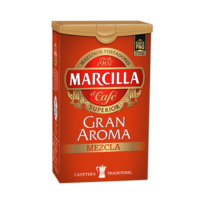 MARCILLA Café molido mezcla de tueste natural 50% y torrefacto 50% gran aroma MARCILLA 250 gr,