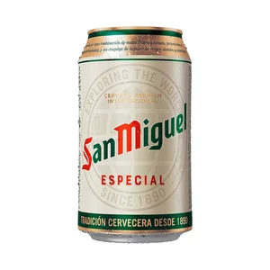 SAN MIGUEL Cerveza rubia de sabor fresco y de ligero amargor lata 33 cl.