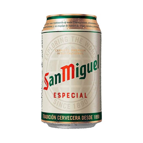 Cerveza rubia de sabor fresco y de ligero amargor SAN MIGUEL lata 33 cl.