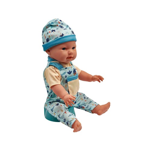 Muñeco Bebe 43 Cm Come y Hace Pipi Azul ONE TWO FUN ALCAMPO