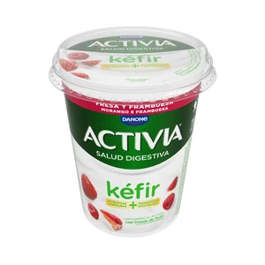 ACTIVIA de Danone Kefir con trozos de fresa y frambuesa 380 g.