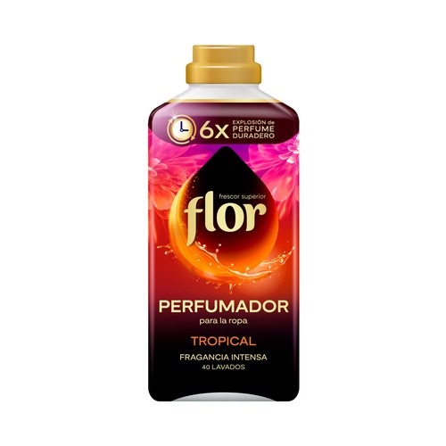 FLOR Perfumador para la ropa Tropical, fragancia intensa 40 lavados, 720ml