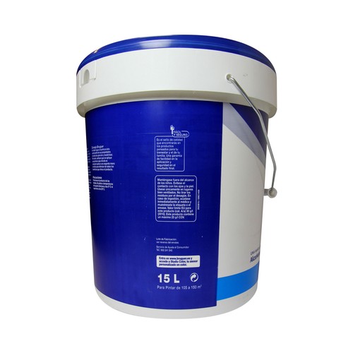Pintura ciclón plástica interior 15L, blanco mate, BRUGUER