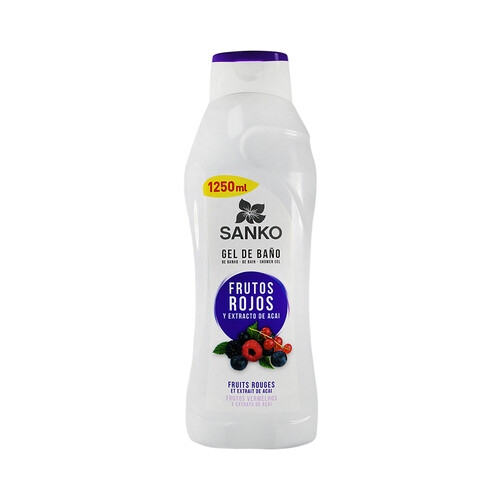 SANKO Gel de baño o ducha con extracto de frutos rojos y Acai SANKO 1250 ml.