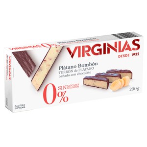 Imagen de VIRGINIAS Turrón de chocolate con platano sin azúcar 200 g.