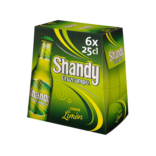 SHANDY CRUZCAMPO Cervezas con limón pack 6 botellas de 25 cl.
