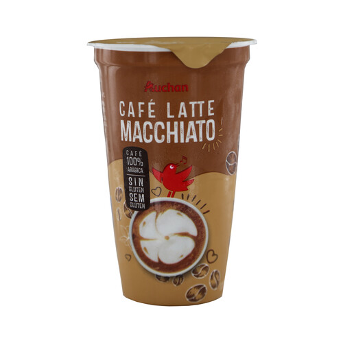 AUCHAN Bebida de café 100% arábica con un toque de leche (Macchiato) 250 ml. Producto Alcampo