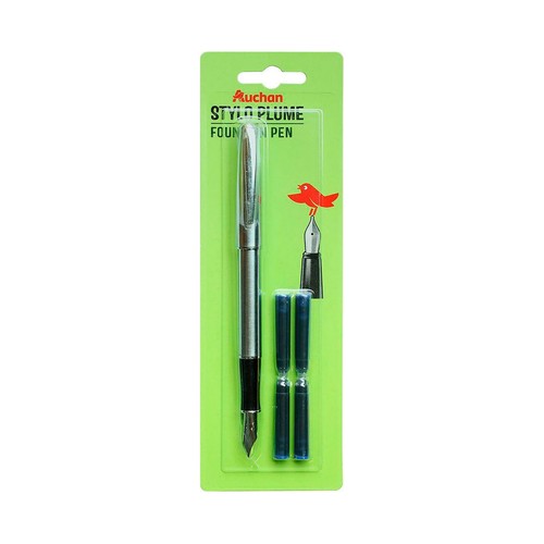 Pluma Metalico Con 4 Cartuchos. AUCHAN