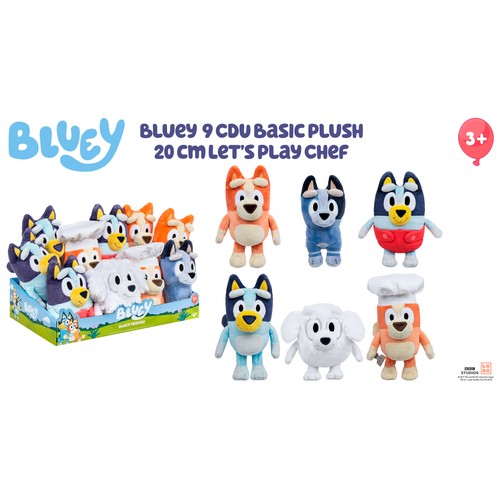 BLUEY Peluche Let'S Play Chef 20cm modelos surtidos +3 Años