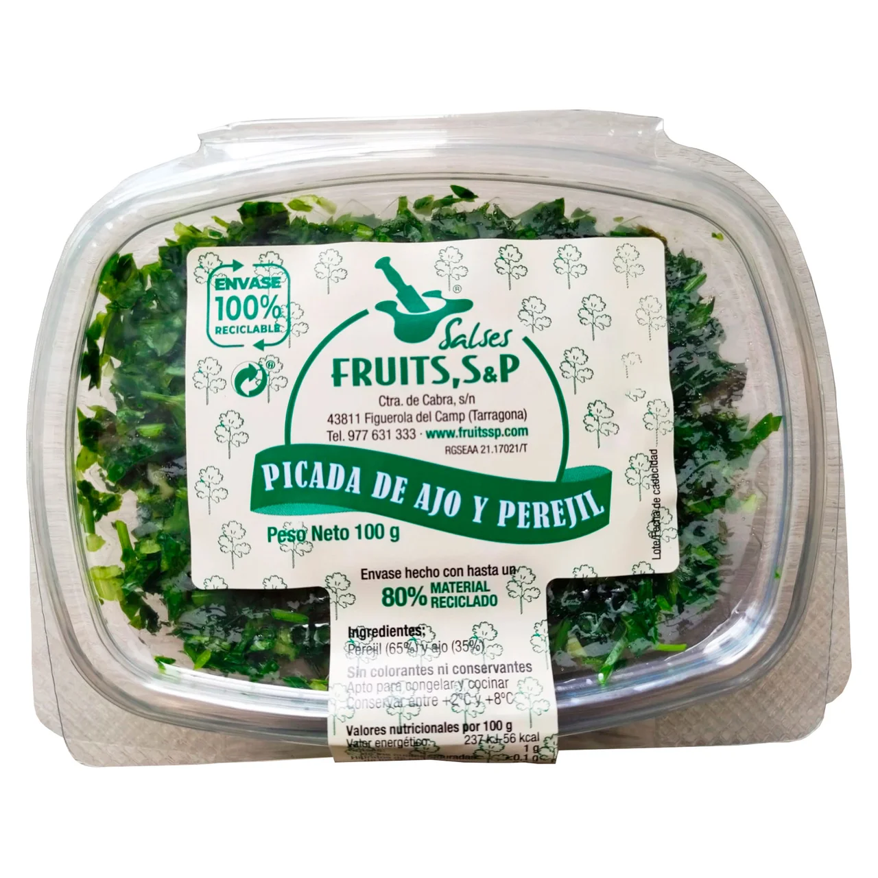 Tarrina de picada de ajo y perejil 100g
