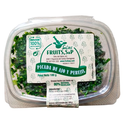 SALSES FRUITS Tarrina de picada de ajo y perejil 100g