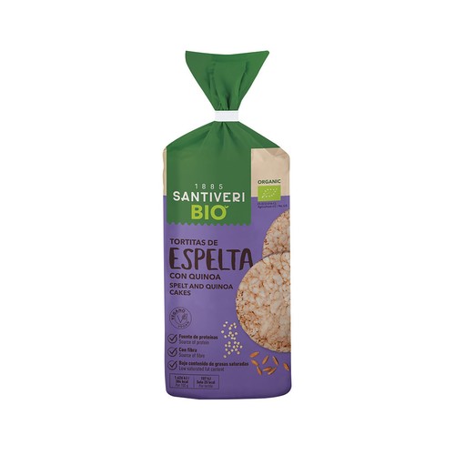 SANTIVERI Tortitas de espelta con quinoa ecológicas 100 g.