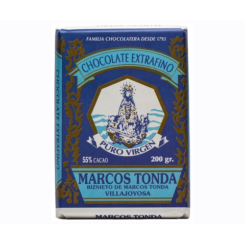 MARCOS TONDA Chocolate extrafino puro Virgen 200 g.
