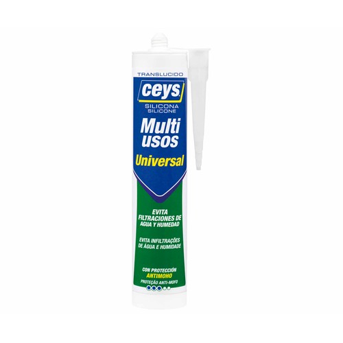Silicona universal multiusos, translúcido, CEYS, 280ml.