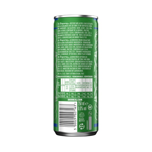 TANQUERAY 0.0 Combinado (Gin & tonic) bebida  sin alcohol tipo Gin + tónica lata 25 cl.