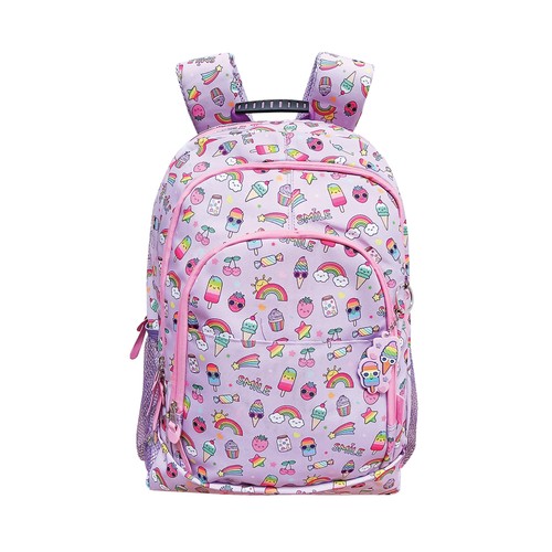 Mochila grande con 3 cremalleras 13x29x43 cm Rainbow Smile. MITOS