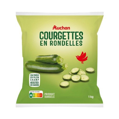 AUCHAN Calabacín en rodajas ultracongelado 1 kg Producto Alcampo.