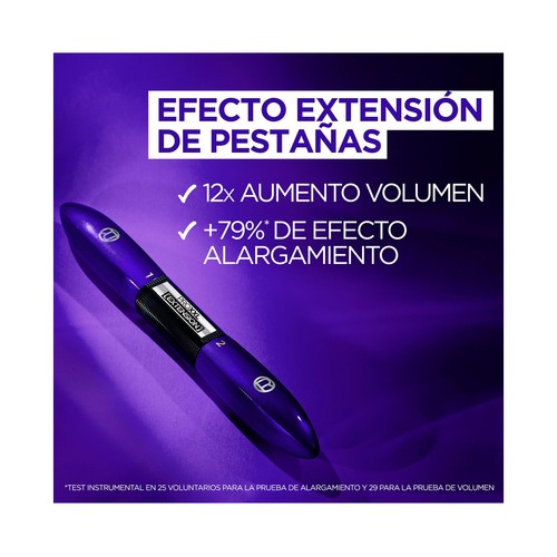 L´ORÉAL PARIS Pro xxl extension Tono negro Máscara de pestañas con efecto volumen y alargamiento.