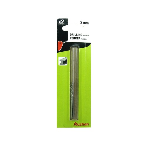 2 brocas HSS para metal, ø 2mm, PRODUCTO ALCAMPO.