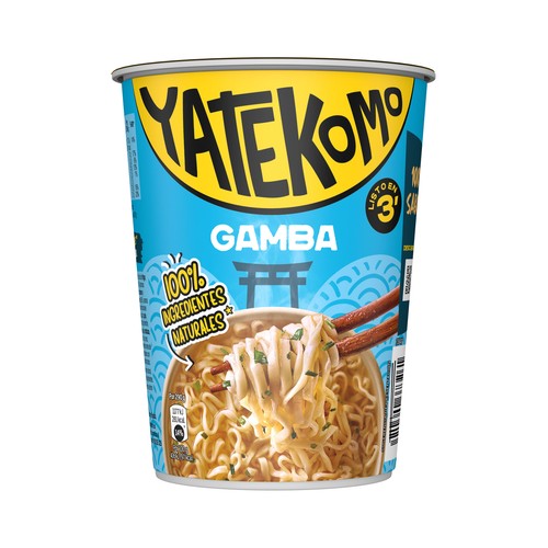YATEKOMO Fideos Orientales instantáneos con sabor gamba - 60 g.