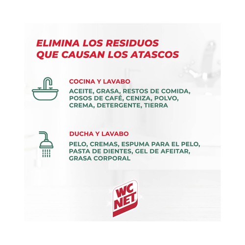 WC NET Desatascador de tuberías profesional TURBO 1 l.