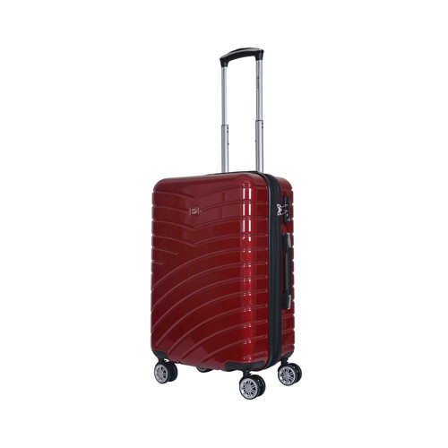 Maleta mediana rígida de color rojo de 65 cm y 8 ruedas ABS, AIRPORT ALCAMPO.