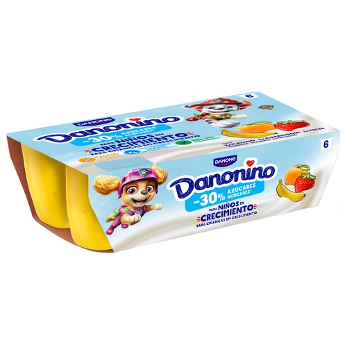 DANONIO Petit (queso fresco) con fresa (2), plátano (2) y albaricoque (2) 6 x 50 g.