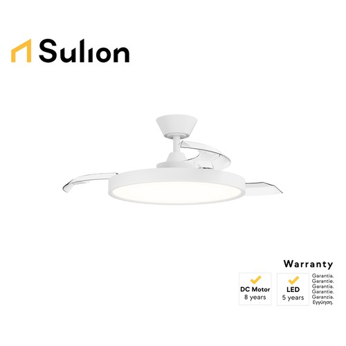 Ventilador de techo SULION Halley S, diámetro 89cm, motor DC, luz Led regulable, mando a distancia.