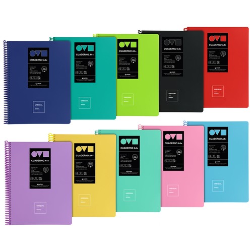 Cuaderno A4 120 hojas 90 gr 5x5 5 bandas Unequal Minimal surtido. GRAFOPLÁS