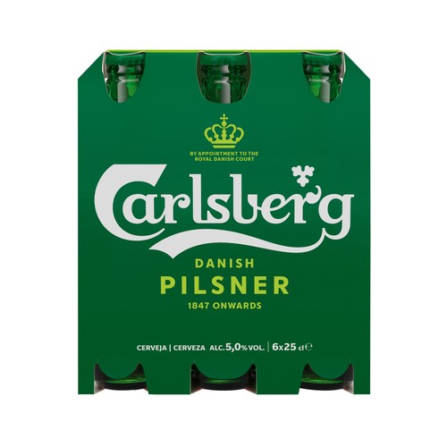 CARLSBERG Cervezas tipo pilsner pack 6 botellas  x 25 cl.