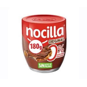 NOCILLA Crema de cacao con avellanas 0% sin azúcares añadidos, sin aceite de palma en envase de vidrio reutilizable 180 g.