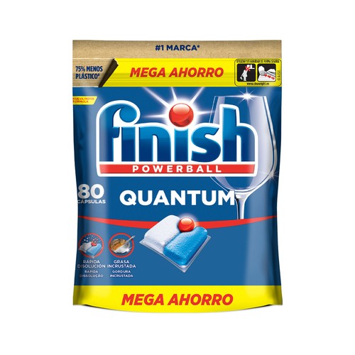 FINISH QUANTUM Lavavajillas en cápsulas 80 ds 950gr